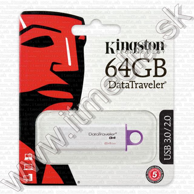 Image of Kingston USB 3.0 pendrive 64GB *DTI G4* (100/10 MBps) (IT9746)